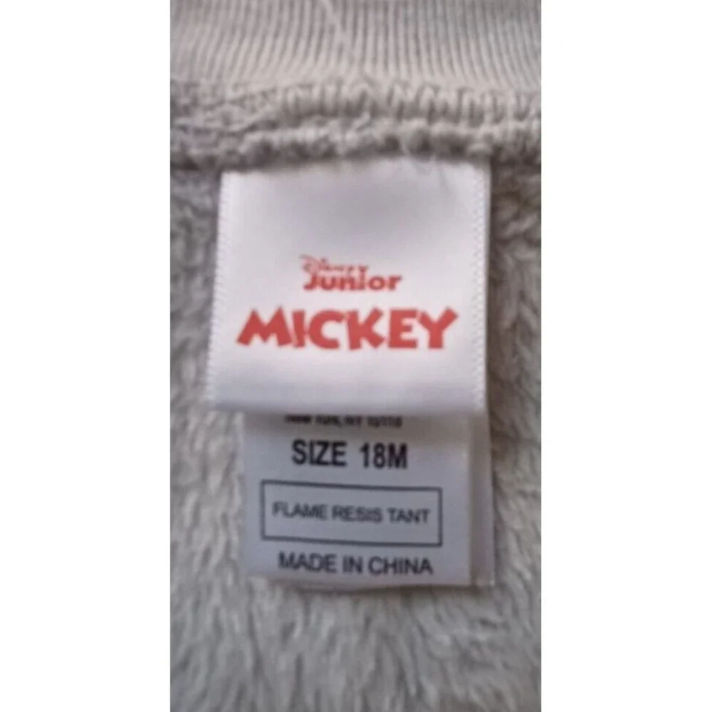 Disney Mickey Mouse 1 Piece PJs 18M Toddler Unisex Cozy‎ Comfy Fuzzy